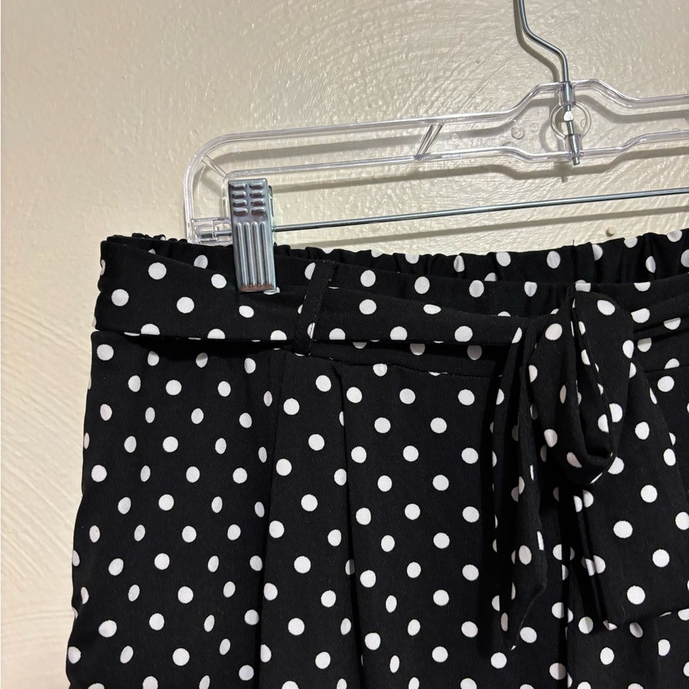 Robert Louis Black and White Polka Dot High Waist Shorts - Picture 5 of 6